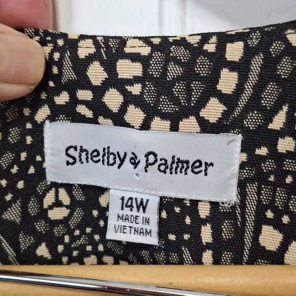Shelby & Palmer Size 14W Black And Tan Dress Fitted Waist Pockets Office No Belt - Picture 9 of 11